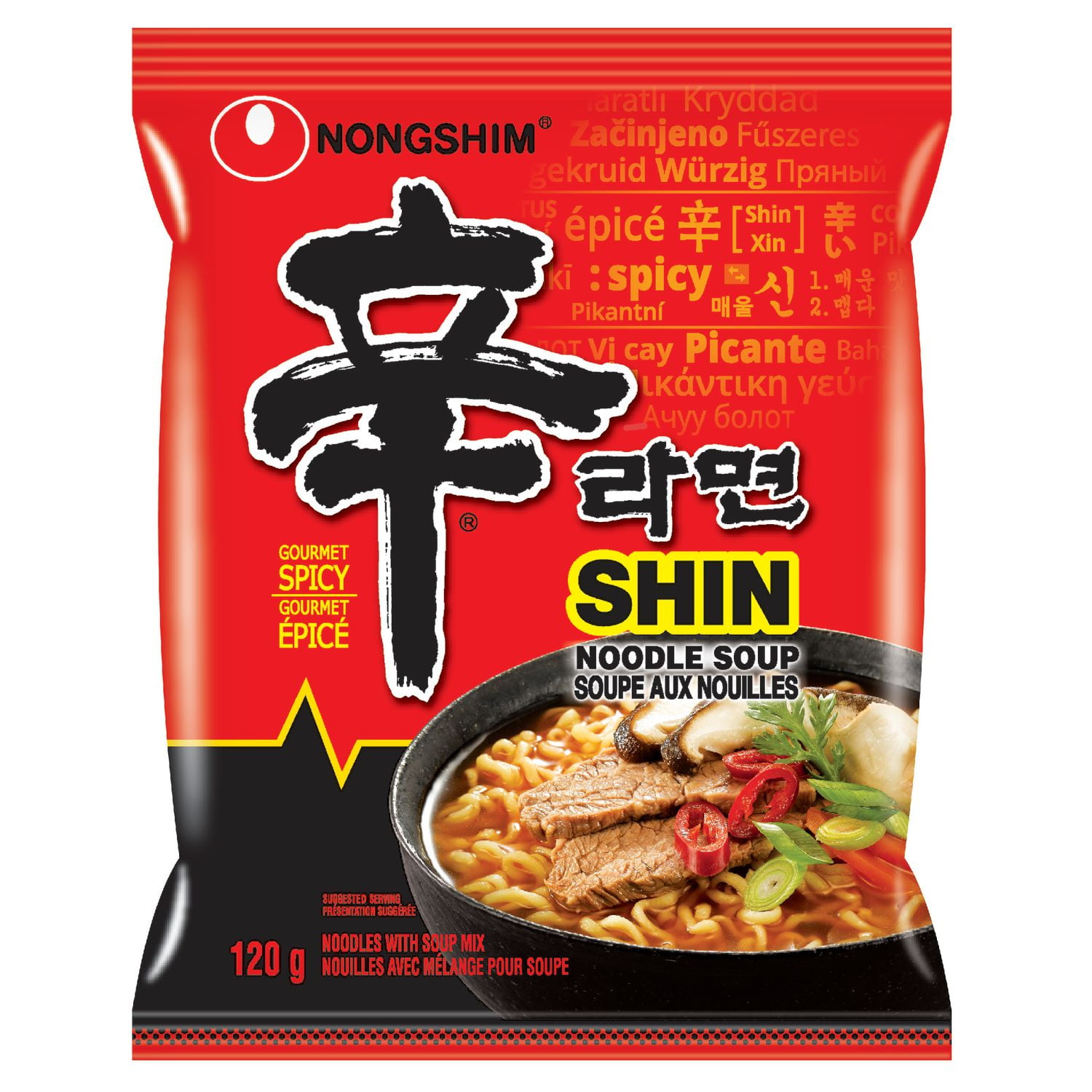 Nongshim Shin Ramyun Noodle Soup Single Pack, 120g , Noodle Soup