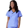 thumbnail image 1 of Maevn Womens Core Contrast Mock Wrap TopCeil Blue, XXXX-Large, 1 of 1