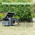 thumbnail image 2 of Coziwow Wooden Chicken Coop, Chicken Hutch with Run Cage, Poultry Cage Hen House with Nesting Boxes, Gray and Black, 2 of 10