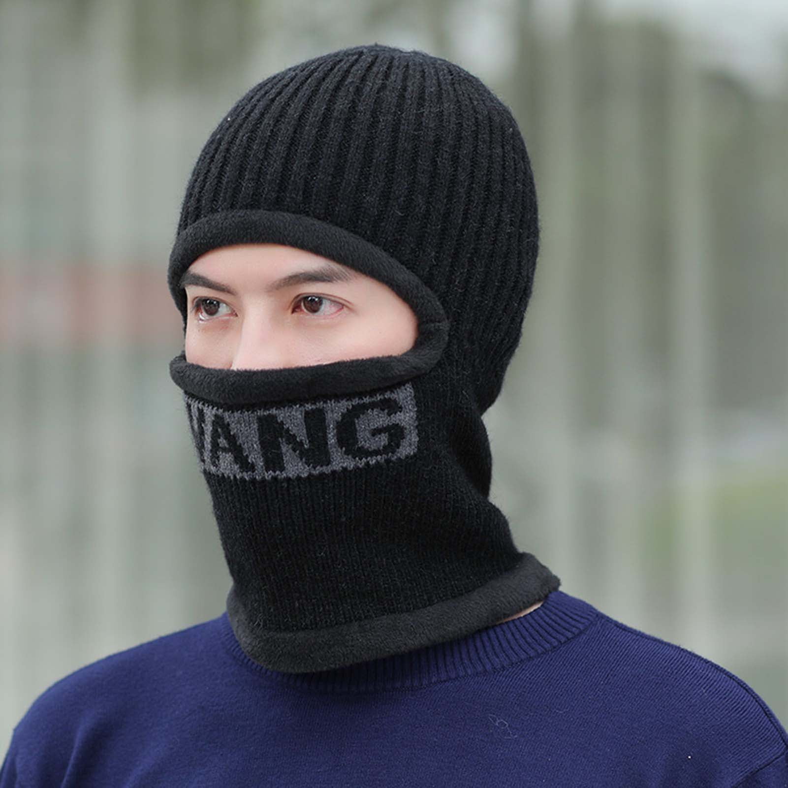 GIDEAL lamé knit balaclava arm warmer Balaclava Knitted Warmer Windproof Hat Covering Face for Men
