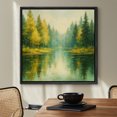thumbnail image 3 of Framed Canvas Print Nature Landscape Wall Art Modern Decorative for Living Room Bedroom - 16"x16" BLACK, 3 of 8
