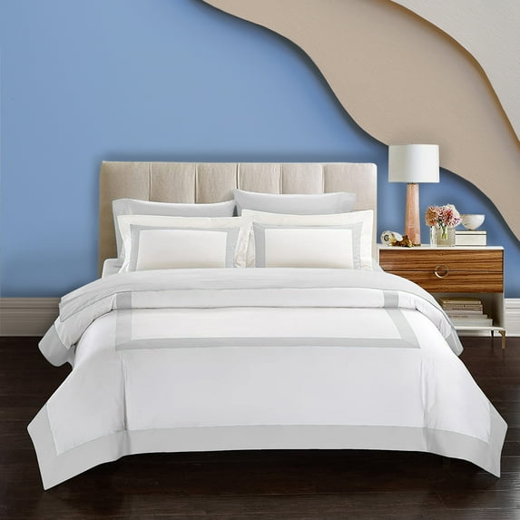 BedDecor 3 Piece Luxury Multi Box (White, Oversize King) 800 TC 100% Long Staple Egyptian Cotton Made Duvet Set