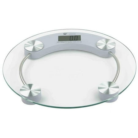 Home Basics Round Glass Bathroom Scale
