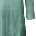 thumbnail image 4 of Robe Maxi d'Été pour Femmes Manches Mi-Longues Col Décontracté Ample Longue Plage Boutons Robe Grande Taille Boho Robe Longue Froncée Fluide pour Femmes, 4 of 6