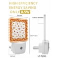 thumbnail image 6 of Fall Night Lights Auto Sensor Harvest Pumpkin Plug-in LED Nightlights Dusk to Dawn for Living Room, Bedroom, Hallway, Stairways Thanksgiving Wall Decor, Autumn Maple Leaves Orange Plaid Night Light, 6 of 9