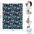 thumbnail image 4 of Blue White Butterfly Pattern Blanket,Comfortable Soft Flannel Throw Blanket,All Season,Warm Lightweight Blankets for Sofa Bed Couch Living Room Chair,30"x40", 4 of 4
