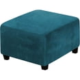thumbnail image 1 of CNKOO Clearance Under 5$ Velvet Pouffe Cover   Square Ottoman Ottoman Slipcover Square Footstool Protector Storage Stool Ottoman Stretch with Elastic Bottom Feature Real Velvet Plush Fabr, 1 of 7