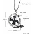thumbnail image 3 of Collier Croix Chevaliers Templiers, Croix Acier Inoxydable Prière Militaire Collier Croix Hommes, 3 of 6