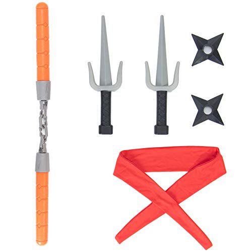 Deluxe Ninja Halloween Costume Set For Kids With Warrior Suit 6 Props Black Walmart Com Walmart Com