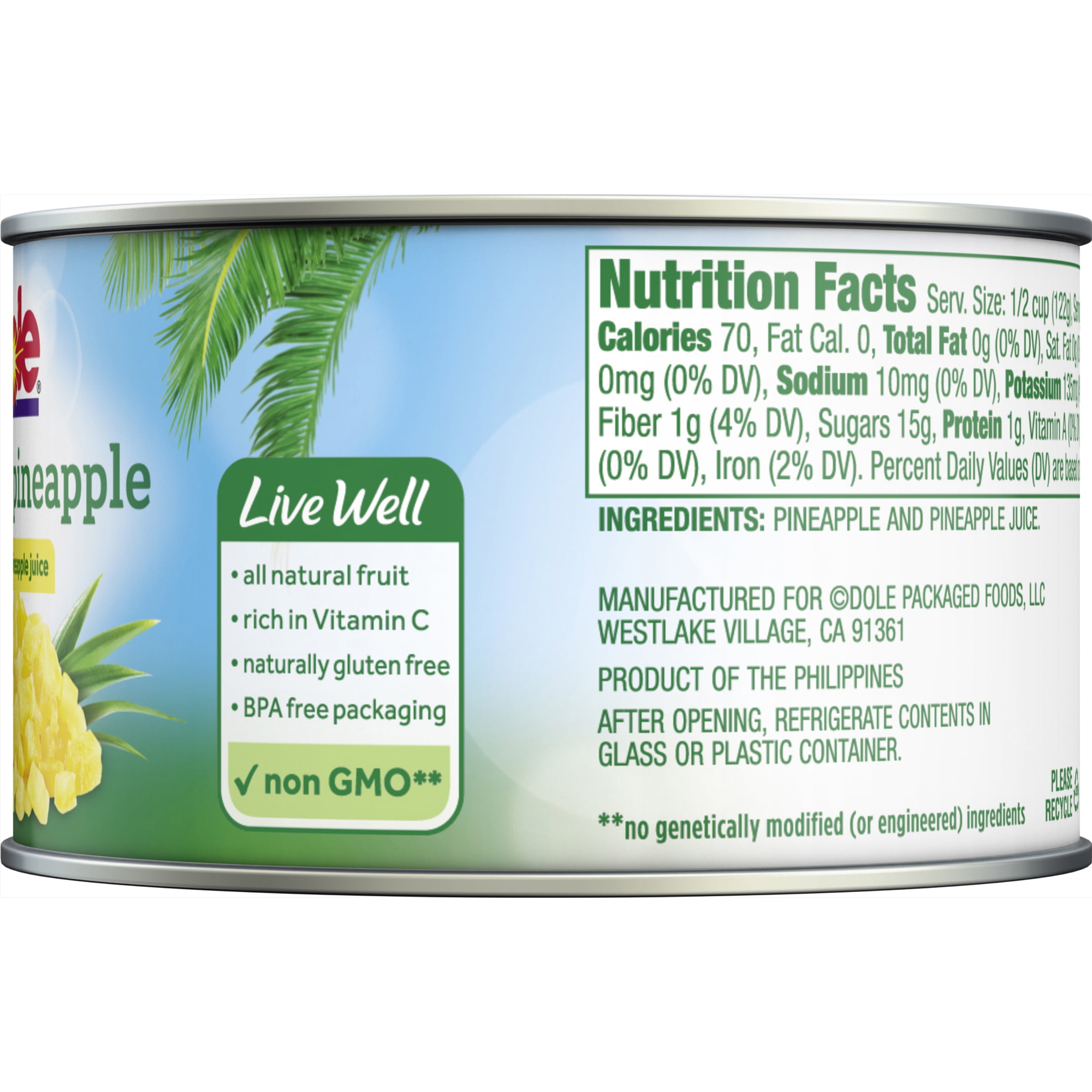 Dole Crushed Pineapple Nutrition Facts Nutrition Ftempo