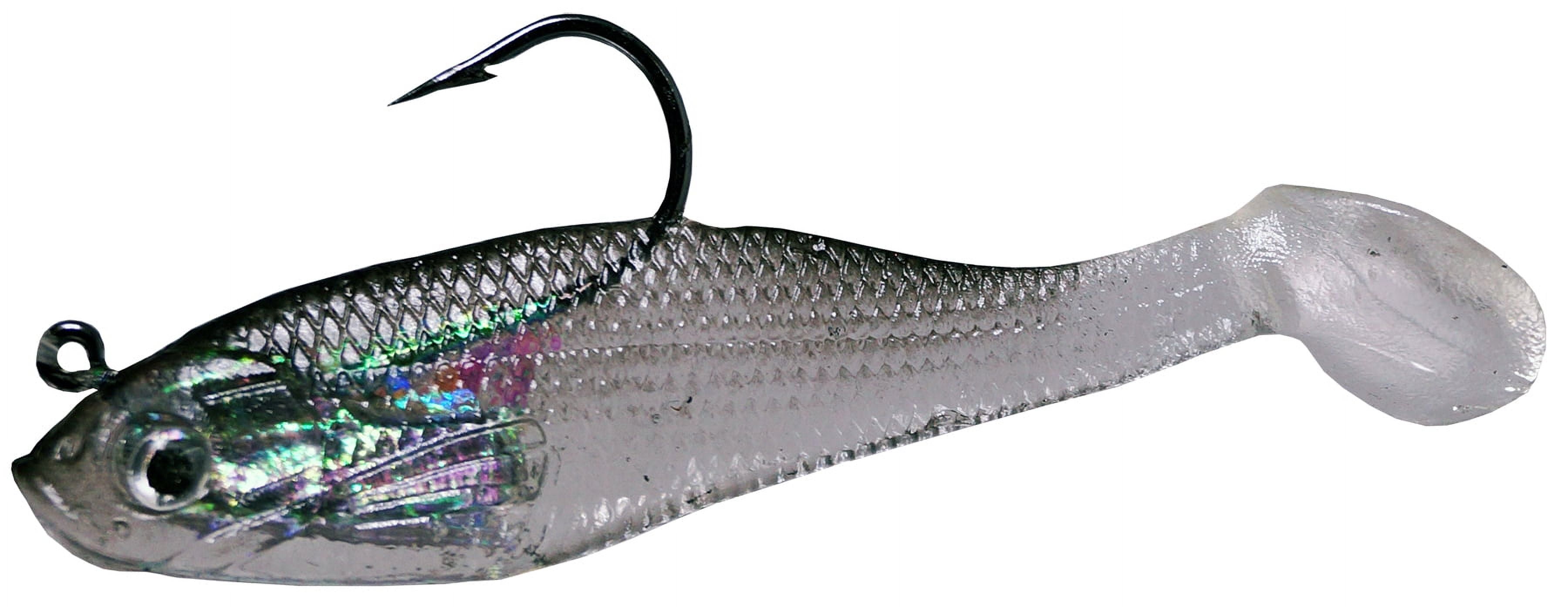 (3 pack) Crème 3" Spoiler Shad Swim Bait Lure, Black Back