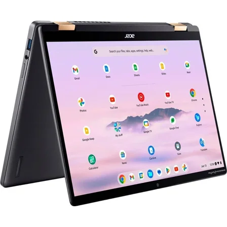 Acer - Chromebook Plus Spin 714 Laptop with Google AI 14" WUXGA Touch - Intel Core Ultra 5 115U 8GB LPDDR5 256GB SSD - Steel Gray