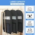 thumbnail image 3 of DAKOMM 51"Travel Garment Bag with Zipper Pocket, 3 Pack Odorless Garment Covers,Suit Bag for Suits, Dresses, Coats (Black), 3 of 7