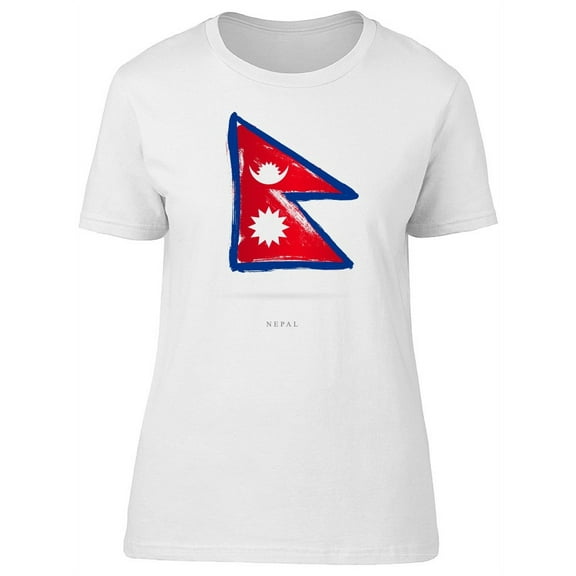 Flag On Nepal Painted With Brush T-Shirt Men -Image by Shutterstock, Male Small
