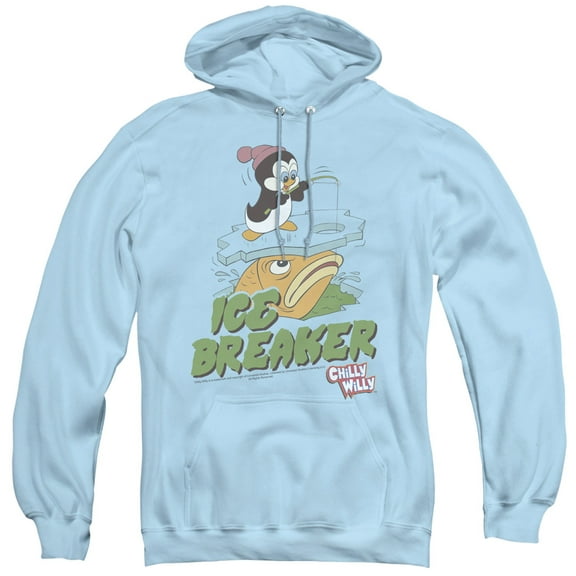 Chilly Willy Ice Breaker Adult Pullover Hoodie Sweatshirt Light Blue