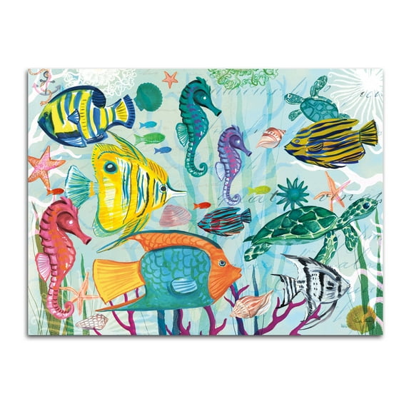Gango Home Decor Contemporary Tropical Underwater V by Farida Zaman (Printed on Paper); One 16x12in Unframed Paper Poster