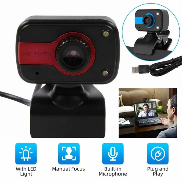 HD cam Computer Camera Adjustable Focus 360° Rotatable Builtin Noisereduction Mic for