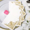 thumbnail image 2 of Efavormart 20 Pack - 10"x10" White Paper Napkins, Wedding Cocktail Napkins with Metallic Gold Fleur Vintage Design for Birthday, Party, Banquet, Restaurant Tableware, Parties, 2 of 5
