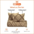 thumbnail image 4 of SGI Bedding 3 Piece Cotton Diamond Ruffle Duvet Cover Taupe Solid 600TC Calking, 4 of 8