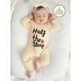 thumbnail image 3 of BemeyourBBs Newborn Twins Matching Outfits for Baby Boy Girl Twice The Love Half The Sleep Romper Long Sleeve Jumpsuit Hat 2Piece Come Home Outfit Spring Fall Winter Clothes Set, 3 of 9