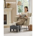 thumbnail image 3 of Foot Stool Ottoman with Legs - Linen-Look Fabric Seat, 330 lb Capacity, Hidden Storage, for Living Room/Bedroom, Dark Gray, 3 of 6