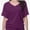Deep Purple, variant on Womens Solid Short Sleeve V-Neck Boat Neck Dolman Top with Side Shirring Drape Tunic