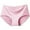 Pink, variant on Women's Plus Size Ice Silk Seamless Mid Waist Solid Color One-Piece Triangle Panties Breathable Plus Size Panties Beige,S