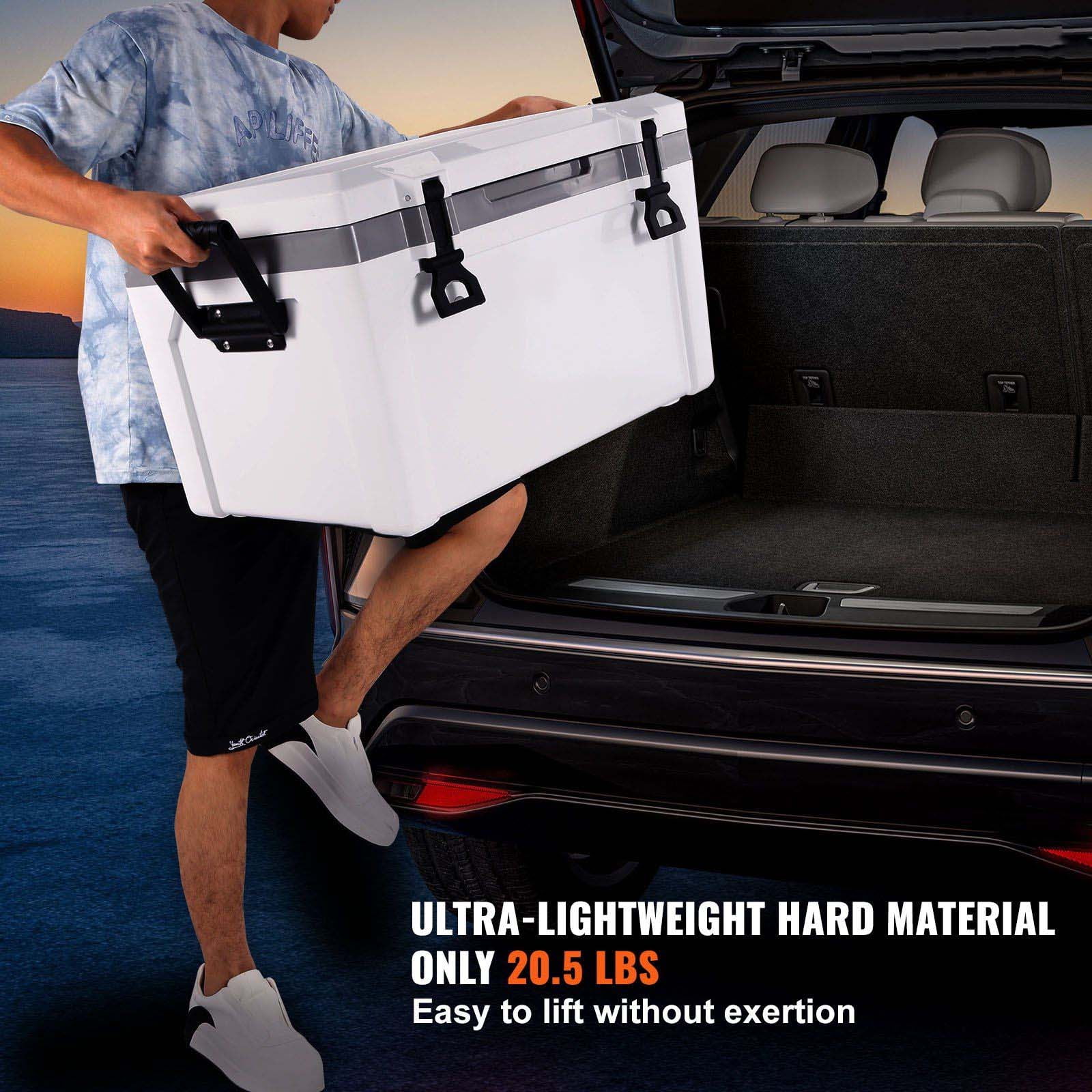 52 Qt Insulated Cooler, Portable Ice Chest - 6 Day Ice Retention