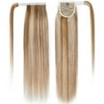 thumbnail image 2 of SEGO Clip in Hair Extensions Human Hair 100% Remy Human Hair Wrap Around Ponytail Extension Thick Long Straight Hairpiece with Comb Magic Paste Pony Tail, 2 of 7