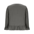 thumbnail image 4 of Vestidos Casuales Para Mujer, Blusas De Mujer De Moda Camiseta/camiseta de manga larga con cuello en V y mangas de encaje de lino sintético para mujer, primavera e invierno, 4 of 6
