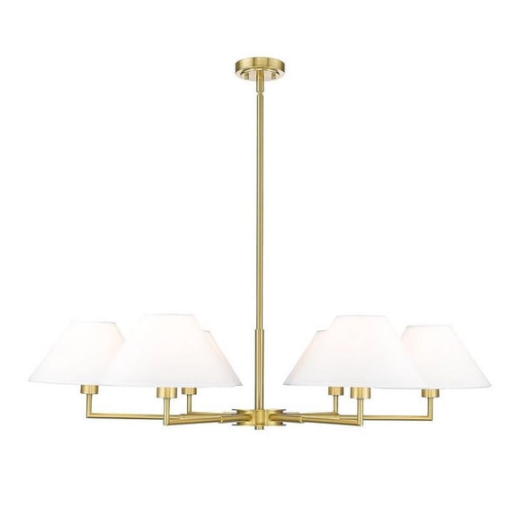 6 Light Chandelier in Modern Style-10.75 inches Tall and 44 inches Wide-Luxe Gold Finish Bailey Street Home 372-Bel-5172284