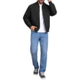 thumbnail image 2 of Chaqueta Bomber INSPIRE CHIC para hombres, abrigo de otoño, cierre completo, puños acanalados, chaqueta de béisbol, color negro, 2 of 6