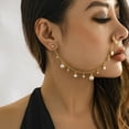 thumbnail image 3 of Eosunjian Ethnic Style Star Leaf Faux Pearl Tassel Chain Nose Jewelry Piercing Stud Earrings Nose Ring Nose Chain Style F, 3 of 13