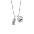 thumbnail image 2 of Delight Jewelry Silvertone Imagine Silvertone Script Initial Disc - M - Charm Necklace, 20"+3", 2 of 4