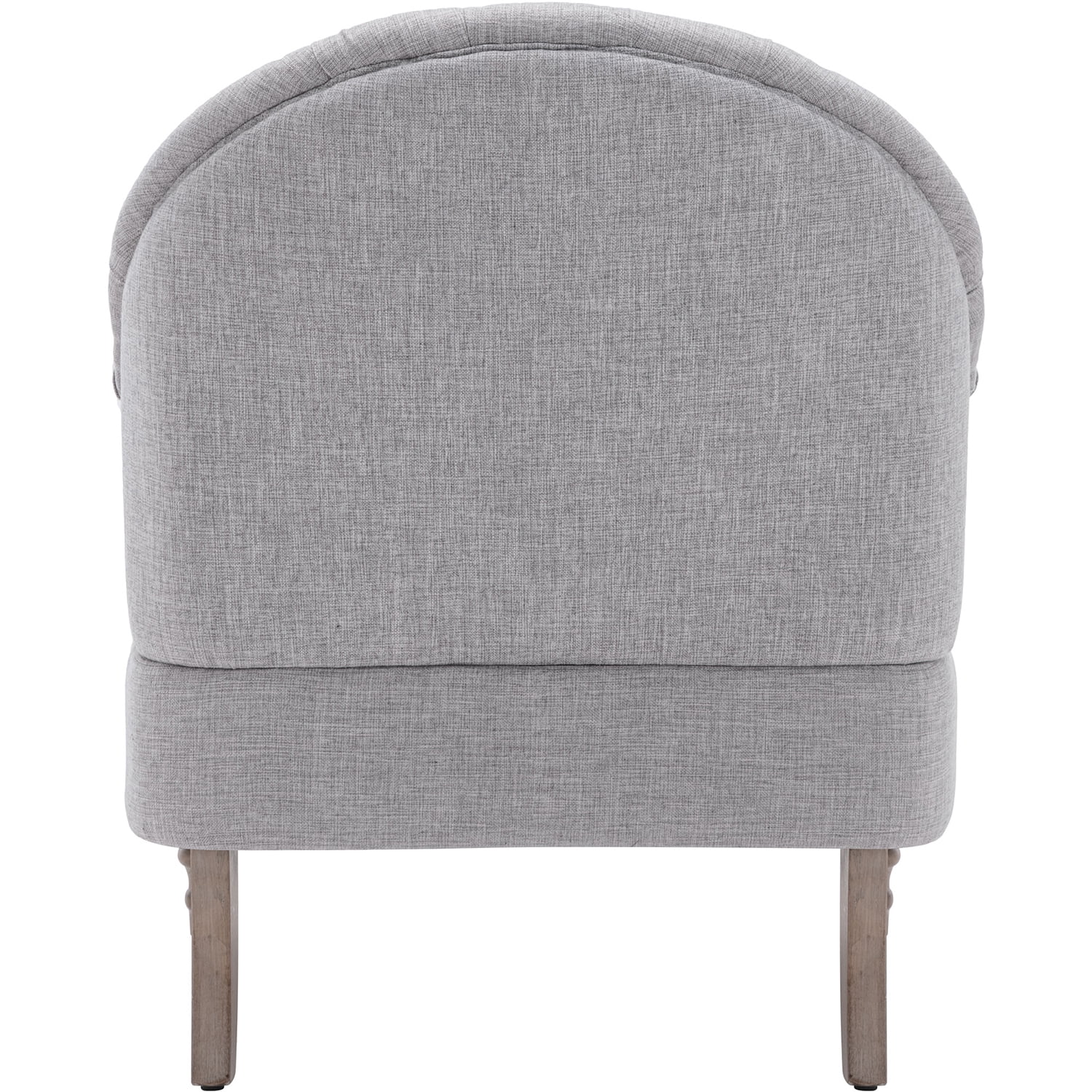 Kadyn Arm Chair for Bedroom, Mid Century Accent Chair with Linen Fabric and Ottoman, Button-Tufted Upholstered Chair Set, Gray