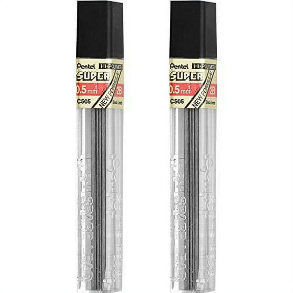 Super Hi-Polymer Lead Refills, 0.3mm, HB, Black, 12/Pack, Sold as Pack of 2