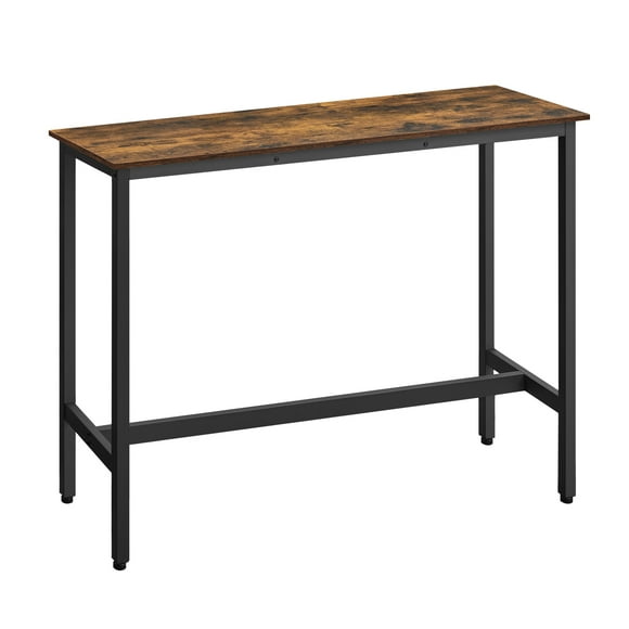 VASAGLE Table de Bar, Table de Bar Étroite Longue, Table à Manger de Cuisine, Table de Pub Haute, Cadre en Métal Robuste, Design Industriel, 15.7 x 47.2 x 35.4 Pieds'