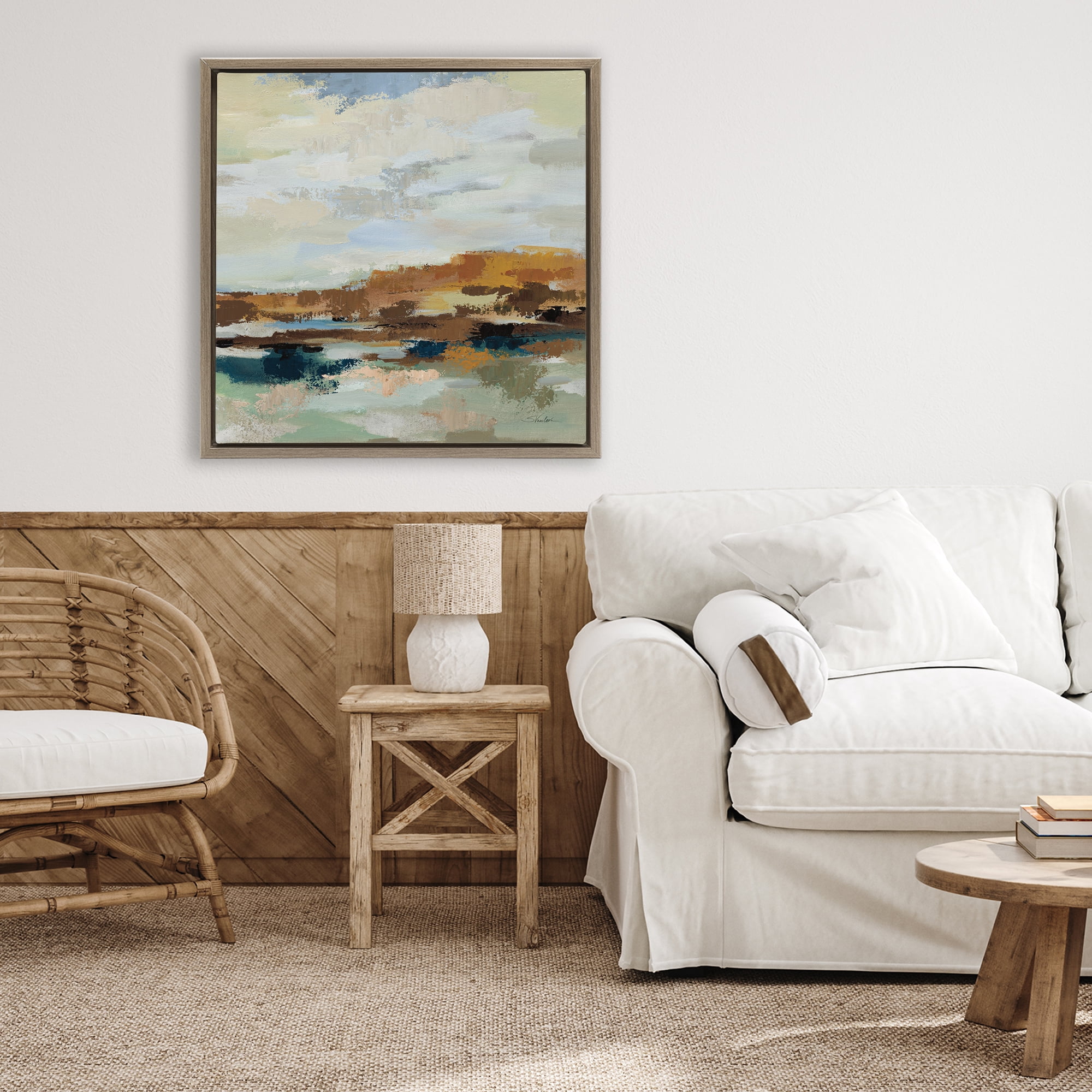 Stupell Industries American West Distortion Brown Framed Floater Canvas Wall Art, design by Silvia Vassileva
