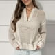 thumbnail image 2 of Ropa para mujer,Suéter informal de gran tamaño con capucha para mujer, blusa de manga larga con cuello redondo, mezcla de poliéster suave, para uso doméstico, sopatenor, 2 of 6