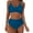 #2_Blue, variant on Women's High Waisted Bikini Set - Push Up Twist Front Top & Comfort Bottoms, Tummy Control Two Piece Swimwear for Beach & Pool
