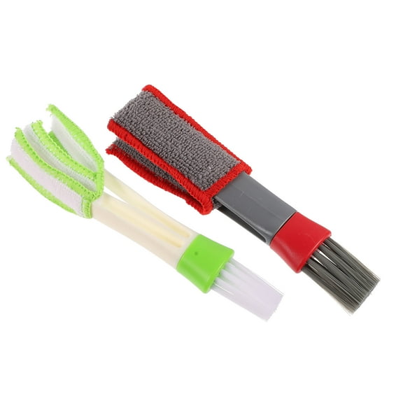 COSMOBETTY Car Air Vent Cleaning Brush with Double Headed Design for Use ABS Microfiber Assorted Color