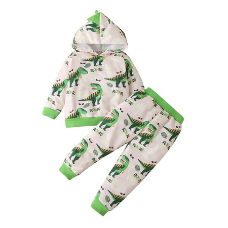 

Lilgiuy Winter Coats Toddler Kids Baby Boy Girl Letter Dinosaur Print Hooded Sweatshirt+Pants Outfits Green Sales Online
