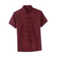 thumbnail image 3 of Ropa china para hombre, traje Tang, camisa de kung fu para ejercicios matutinos de manga corta Rojo, 3 of 8