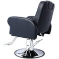 thumbnail image 6 of Olurrisa Commercial Grade Hydraulic Barber Chair - Heavy Duty PU Leather Salon Chair w/ Adjustable Height, 135° Reclining & Barber Cape, 360° Swivel Chrome Base for Barbershop/Spa (Black), 6 of 9