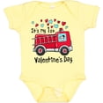 thumbnail image 3 of Inktastic It's My 1st Valentine's Day Fire Truck with Cute Dalmatian Boys or Girls Baby Bodysuit, 3 of 5