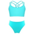 thumbnail image 3 of ZDHoor Girl's 2 Piece Bathing Suits Strappy Back Cross Bikini Set Bathing Suits Swimsuit Lake Green 10, 3 of 5