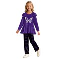 thumbnail image 3 of Gubotare Cute Clothes for Teen Girls Adorable Girls' Top & Pants Set Slim Fit Pants Long Sleeve Sweatshirt School and Daily Wear Size 13-14 (Purple,13-14 Years), 3 of 7