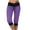 Purple, variant on Frostluinai Capri Leggings for Women Mid Waisted Drawstring Soft Workout Capris with Pockets Plus Size Color Block Sweatpants