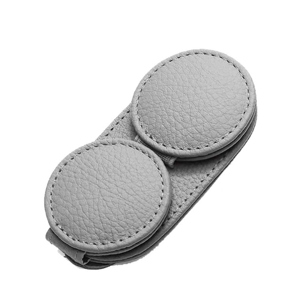 Riwesomey Soporte de cuero para gafas de coche, Clip de almacenamiento para gafas de sol, accesorios para caja organizadora de llaves interiores Kits de molduras para tableros de automóviles Gris Riwesomey VI016552-03