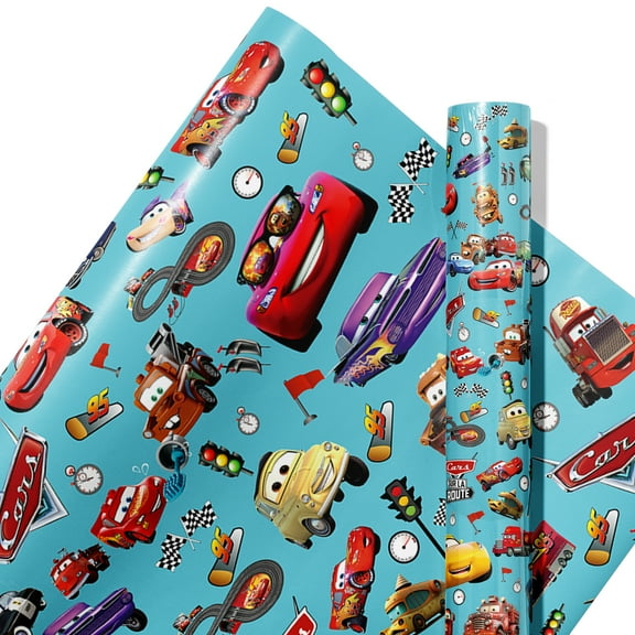 5 Pcs Toy Story Cars Wrapping Paper - 30 x 20 Inch Each, Racing Theme Gift Wrap for Kids' Birthday Party, Baby Shower, Gift Packaging Decorations
